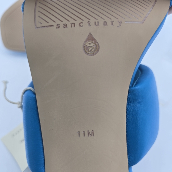 Sanctuary Likely Padded Puff Leather Slide Sandals, Blue Wire, Women's 11M, NWT! - Picture 13 of 16